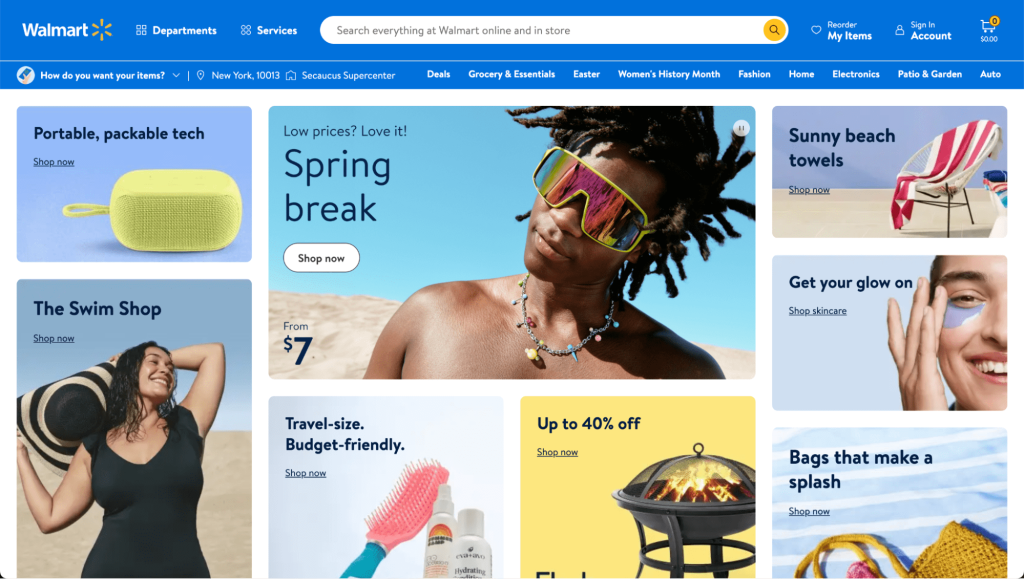 Walmart landing page