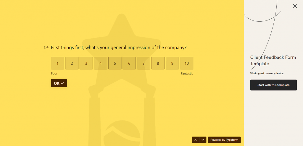 Client feedback form by Typeform