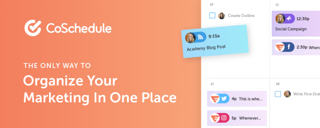 CoSchedule: best WordPress project management plugin.