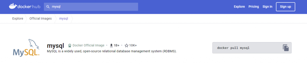 Docker official image based on MySQL.