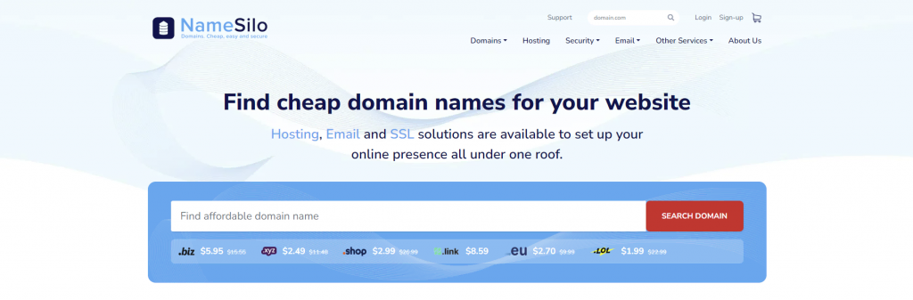 NameSilo domain registrar