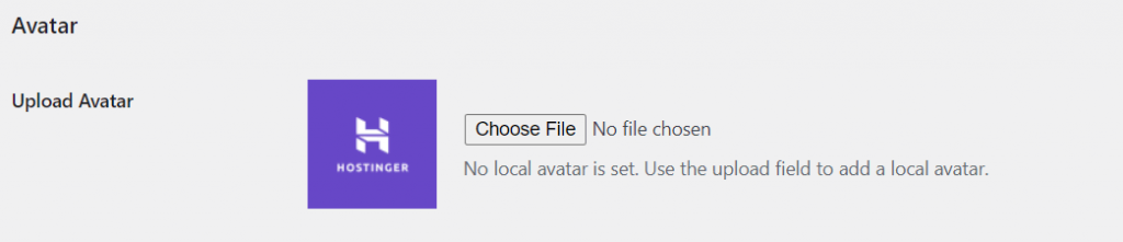 Upload Avatar field